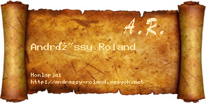 Andrássy Roland névjegykártya