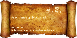 Andrássy Roland névjegykártya